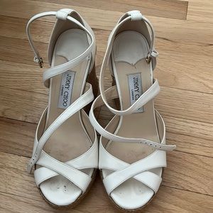 Jimmy Choo white wedges